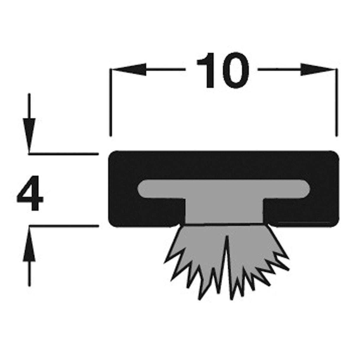 Intumescent Fire and Smoke Seal Brush 10x4x2100mm Brown