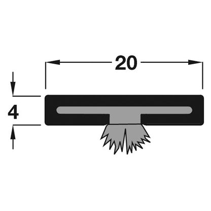 Intumescent Fire and Smoke Seal Brush 20x4x2100mm Brown