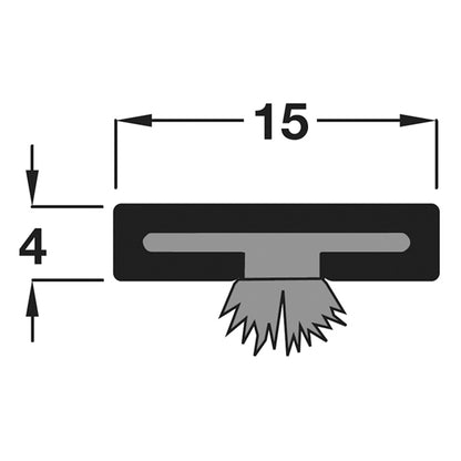 Intumescent Fire and Smoke Seal Brush 15x4x1050mm White