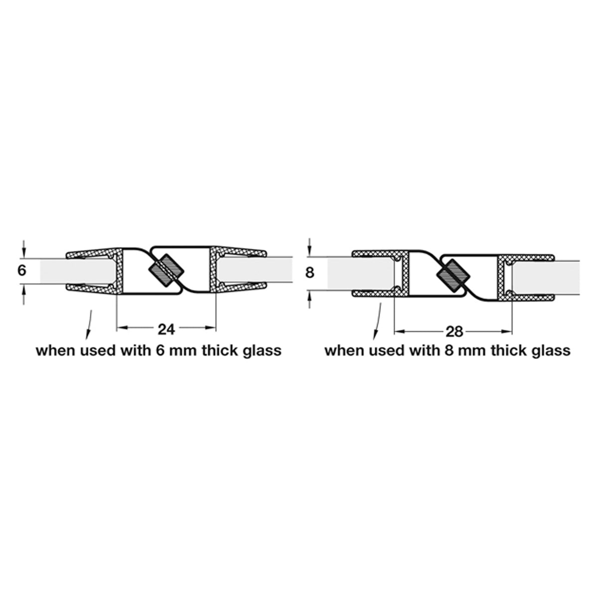 MAGNETIC SHOWER SEAL180deg 24-28x2010
