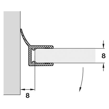 SHOWER EDGE WIPE 135deg 2010 PVC/TRN