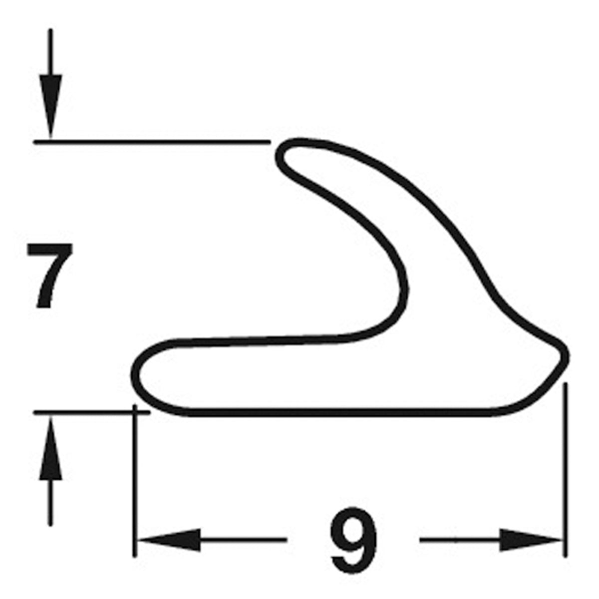 V STRIP SEAL 5000x9x7 WHITE
