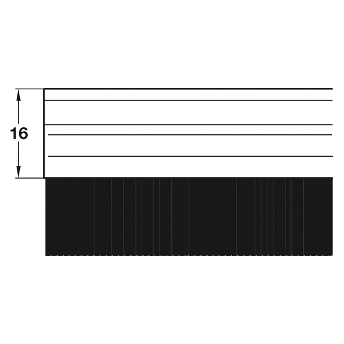 BRUSH STRIP 914x16 ALU/MILL