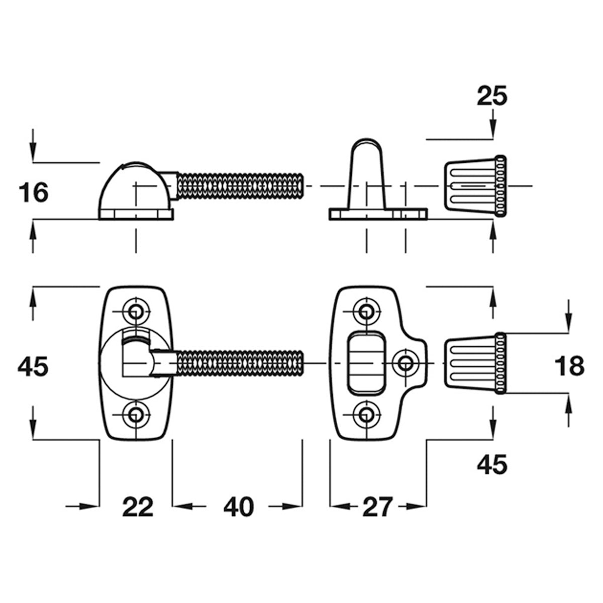 SASH FASTENER ECONOMY ZA/EB