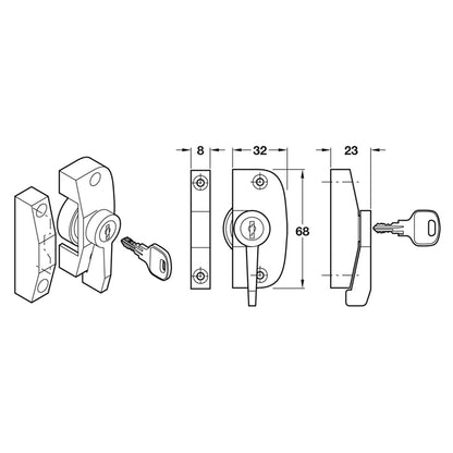 CAM-LOK SASH WINDOW LOCK WHI