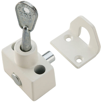 SASH WINDOW BOLT+KEY WHITE