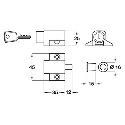 PATIO DOOR LOCK ST/SILVER