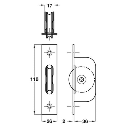 SASH PULLEY AXLE BEARING 50KG ST/SC