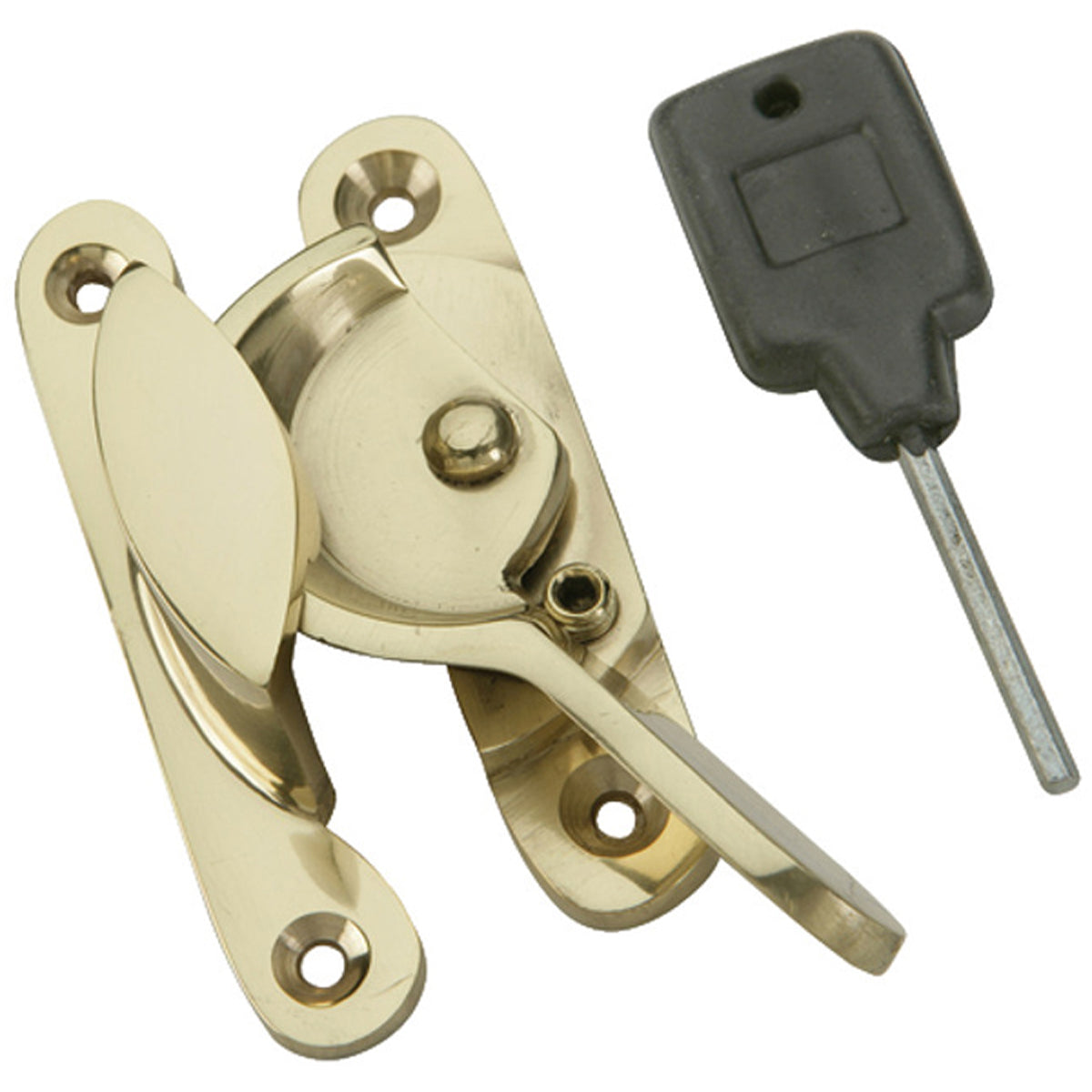 SASH FASTENER FITCH LOCK BRS/POL