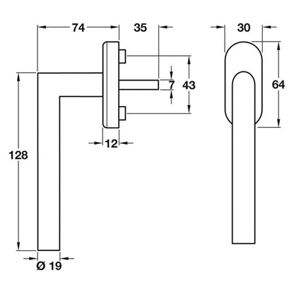 SANDRA-K WINDOW HANDLE 7 SSS