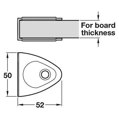 Challenger Channel Bracket Satin Anodised Aluminium 50x52mm