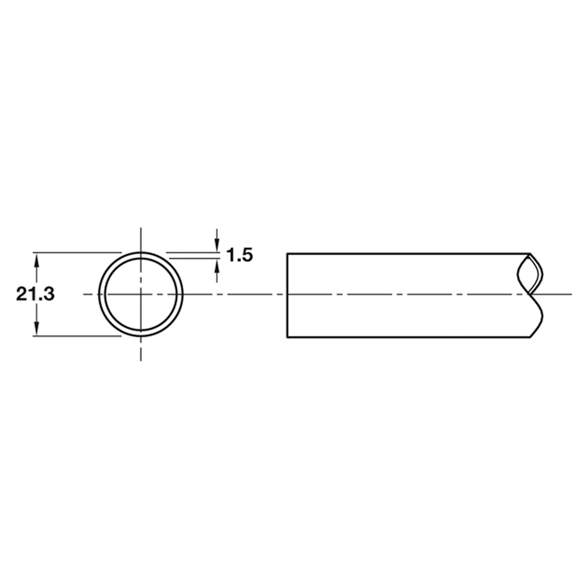 Board Partition Headrail Satin Stainless Steel Ø21.3x3000mm