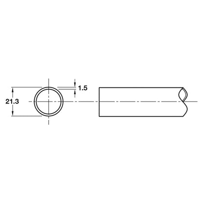 Board Partition Headrail Satin Stainless Steel Ø21.3x3000mm