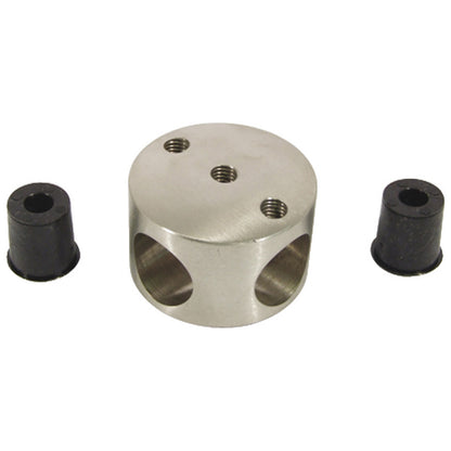 Board Partition Cross Connector Satin Stainless Steel Ø50mm