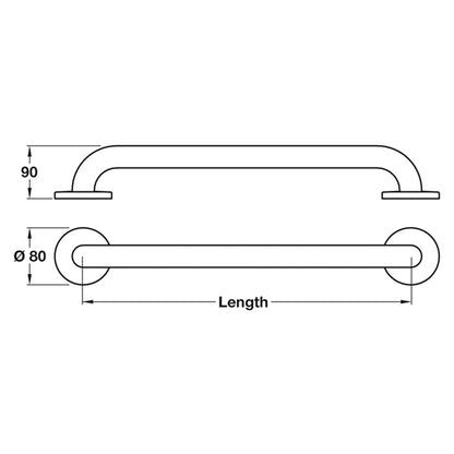 GRAB RAIL STR CNC D32x72x450 SSS