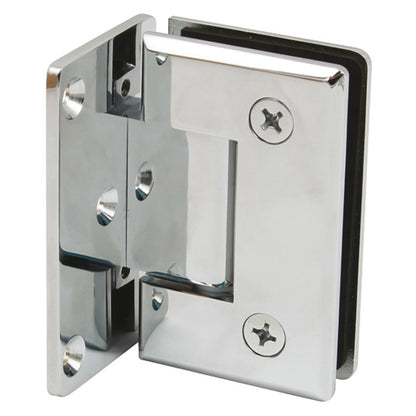 Shower Door Hinge 90° Wall-Glass with Plate Polished Chrome