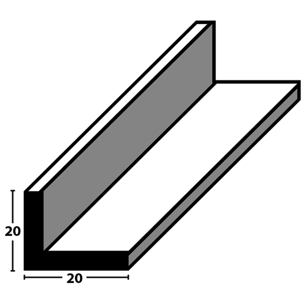 ALU ANGLE 20.0x1.5x2500 by SERVICE METALS (EAST ANGLIA) LTD