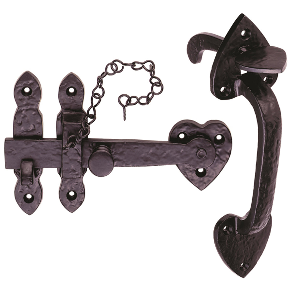 BLACK THUMBLATCH SET 195x55 IR/BK