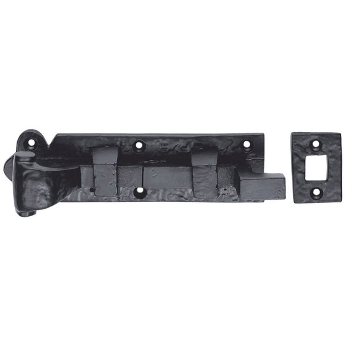 BLACK CRANKED DOOR BOLT 105 IR/BLK LF5563A by CARLISLE BRASS