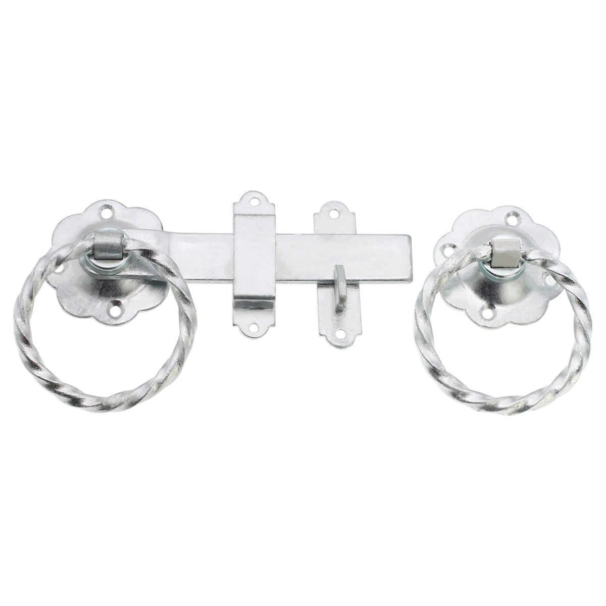 RING GATE LATCH TWISTED 150 ZNC by Spira Brass