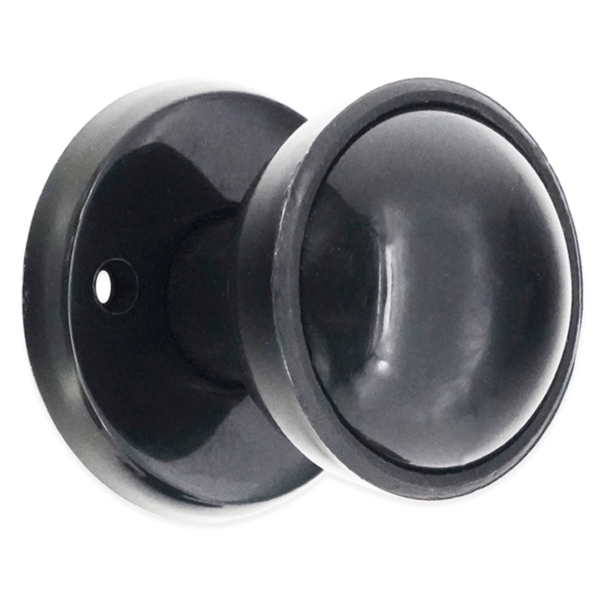 PLASTIC RIM/MORTICE KNOB 50x50 BLK by Spira Brass