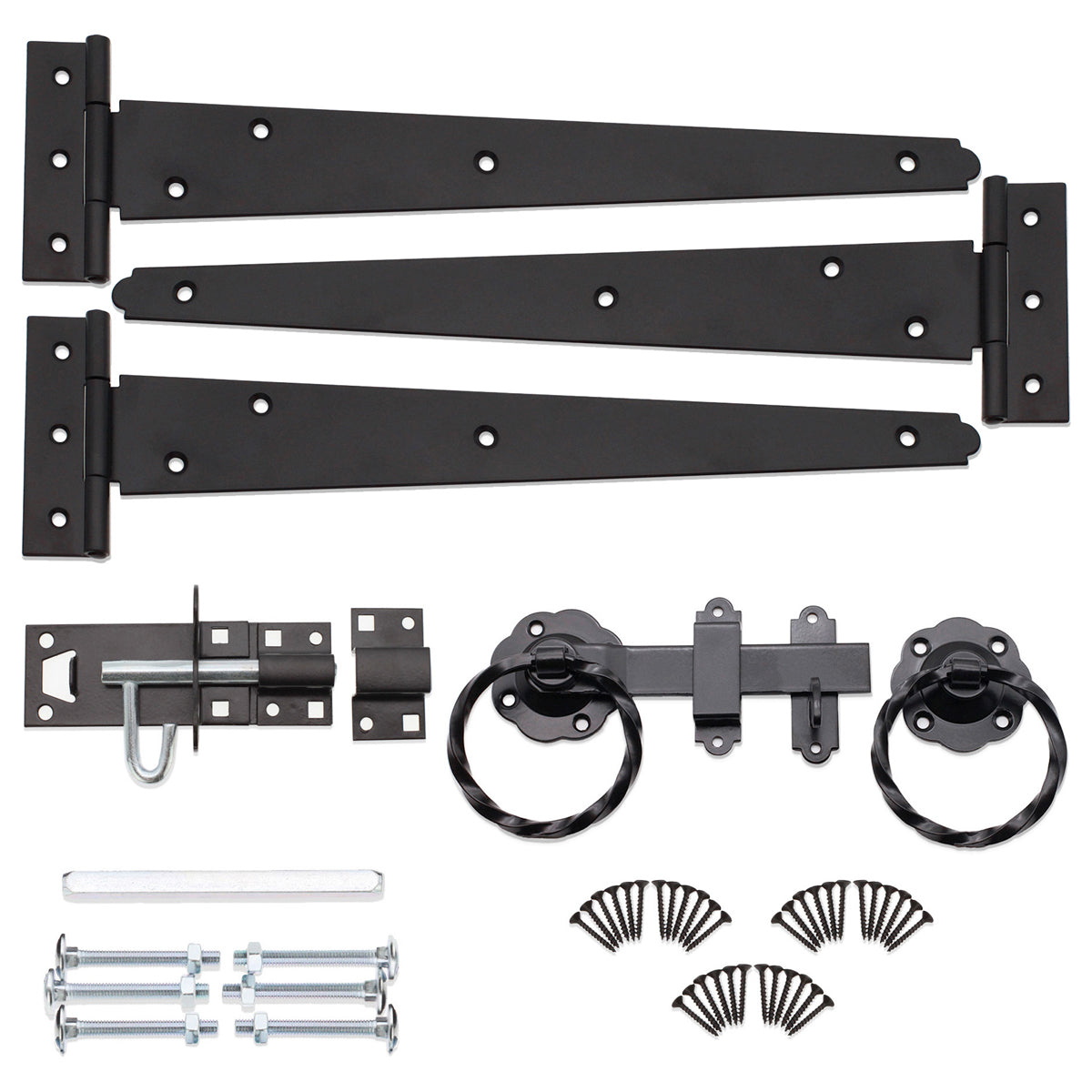 TWIST RING GATE IRONMONGERY KIT 300 BLK by Spira Brass