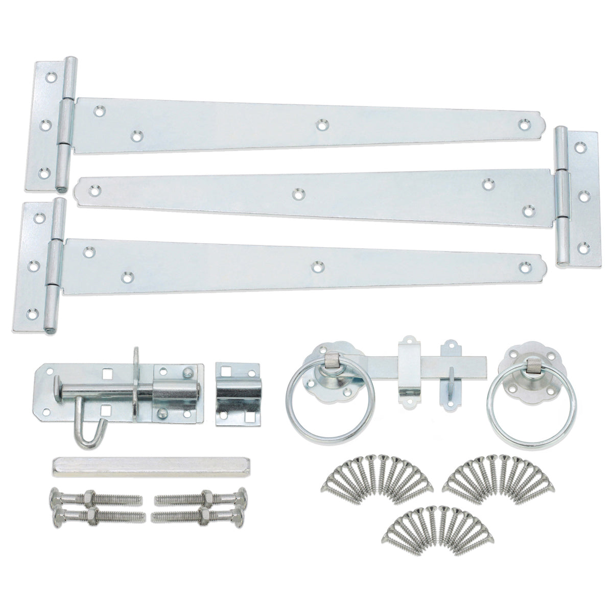 PLAIN RING GATE IRONMONGERY KIT 300 ZNC by Spira Brass