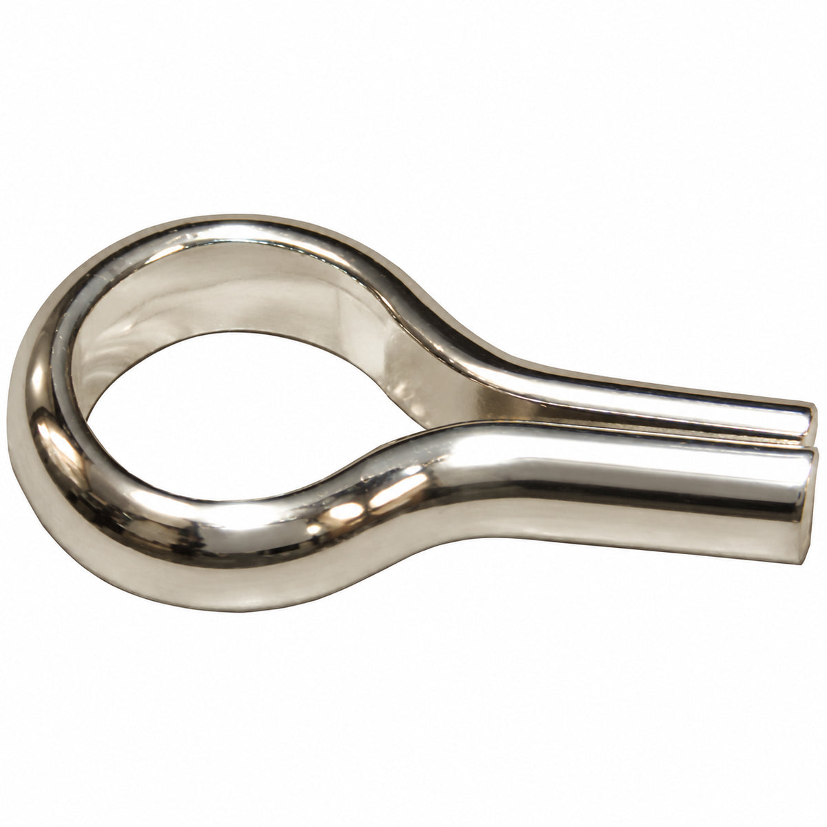 BR100NP polished nickel ring shelf support with rounded open loop and projecting stem