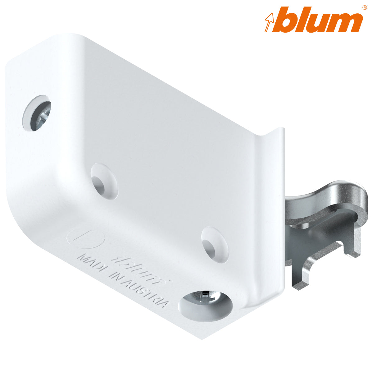 BLUM ADJUSTABLE WALL HANGING BRACKET 130KG SCREW-ON WHI LH