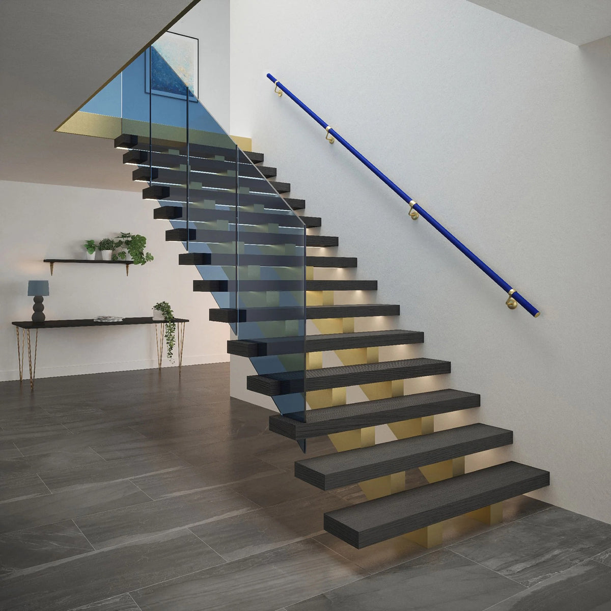 ROTHLEY INDOOR HANDRAIL KIT R 2x1200 NAVY/SBR by ROTHLEY BURN LTD