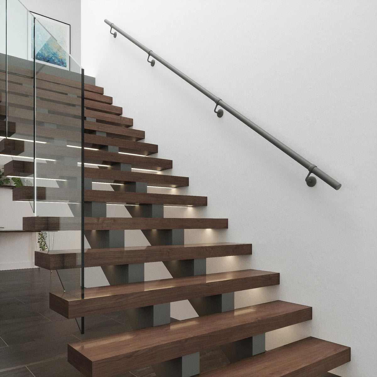 ROTHLEY INDOOR HANDRAIL KIT T 1x1200 TEXTURED GREY by ROTHLEY BURN LTD