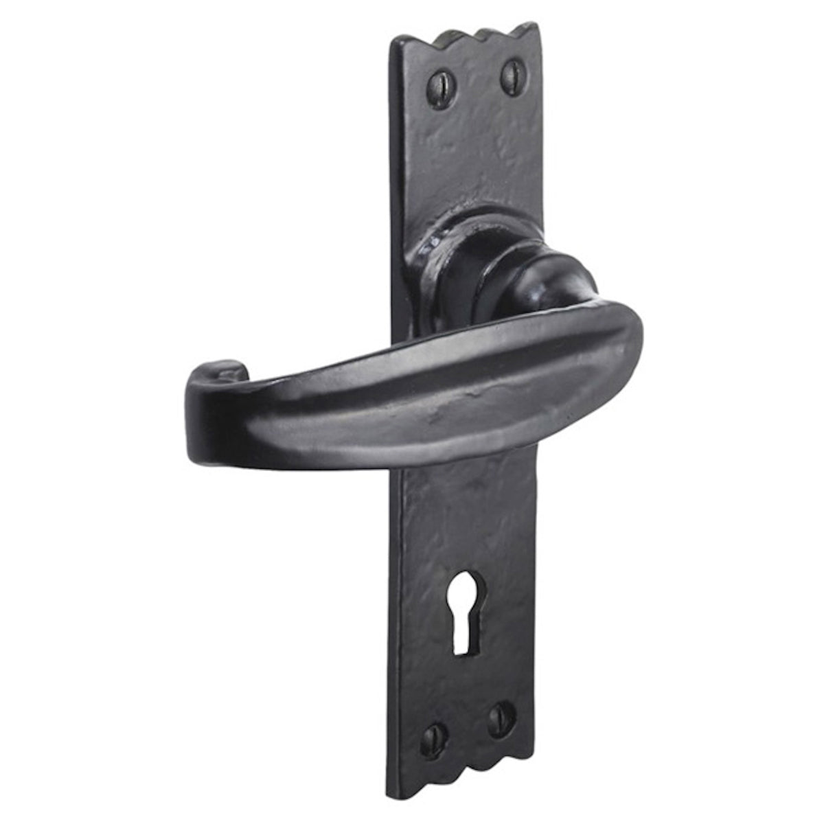 CHARLBURY LEVER LOCK HANDLES 158x55x100 BLK by Spira Brass