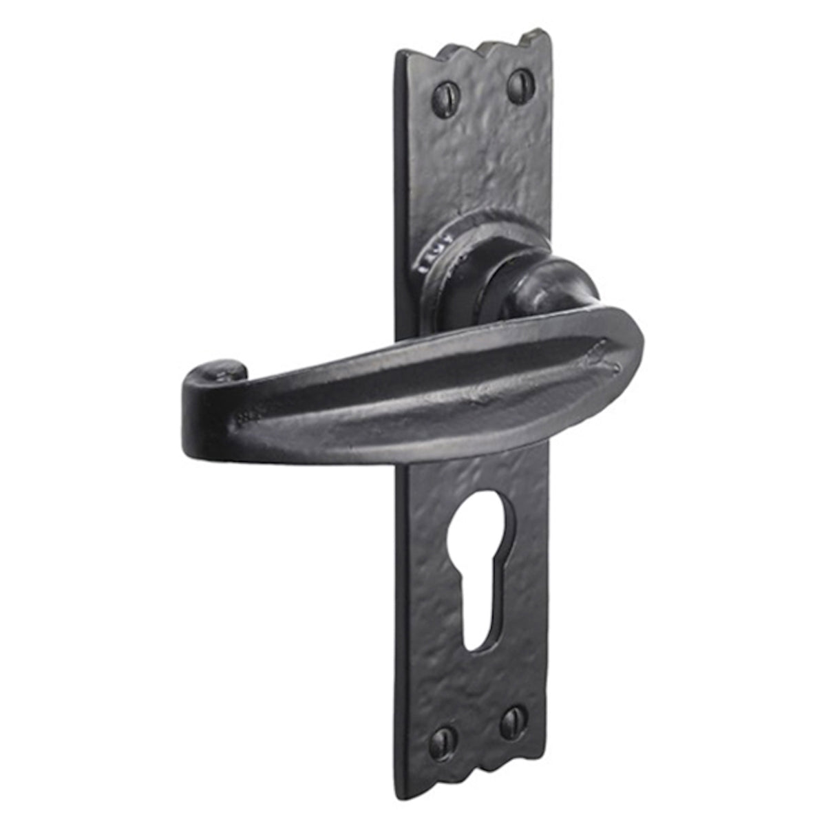 CHARLBURY LEVER EURO CYLINDER HANDLES 158x55x100 BLK by Spira Brass