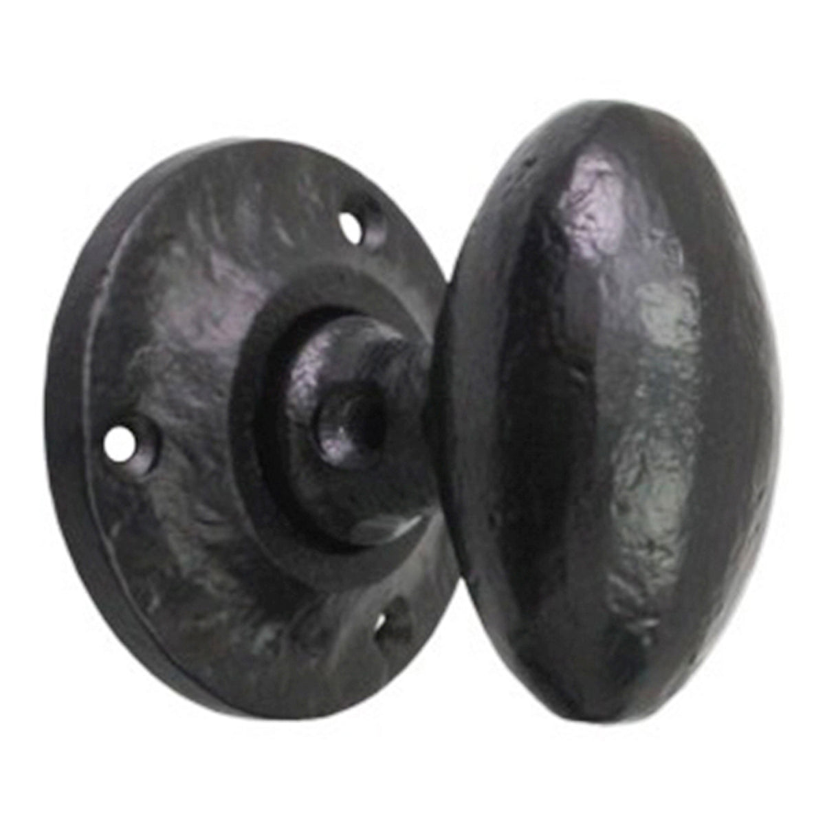 OVAL RIM/MORTICE DOOR KNOB 60x60x60 BLK by Spira Brass