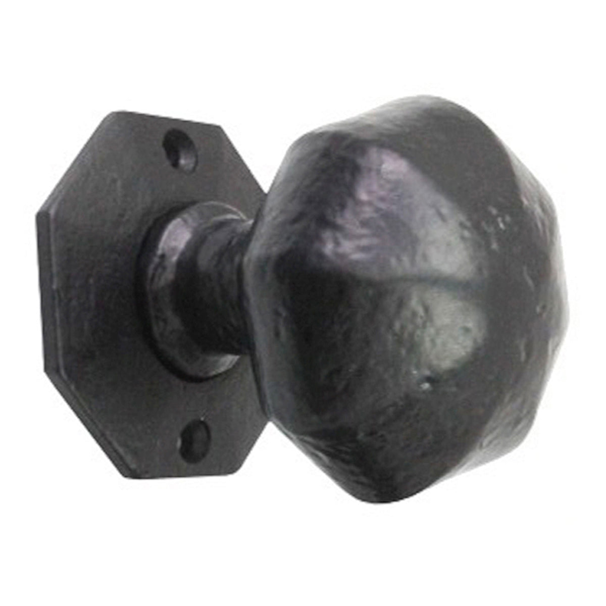 OCTAGONAL RIM/MORTICE DOOR KNOB 60x56x56 BLK by Spira Brass