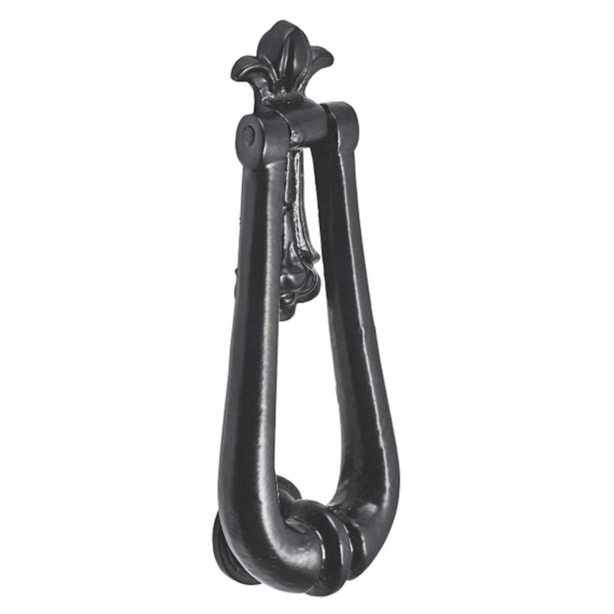 Fleur-De-Lys Knocker 195 × 75mm Black – product view – BRS4369BLK