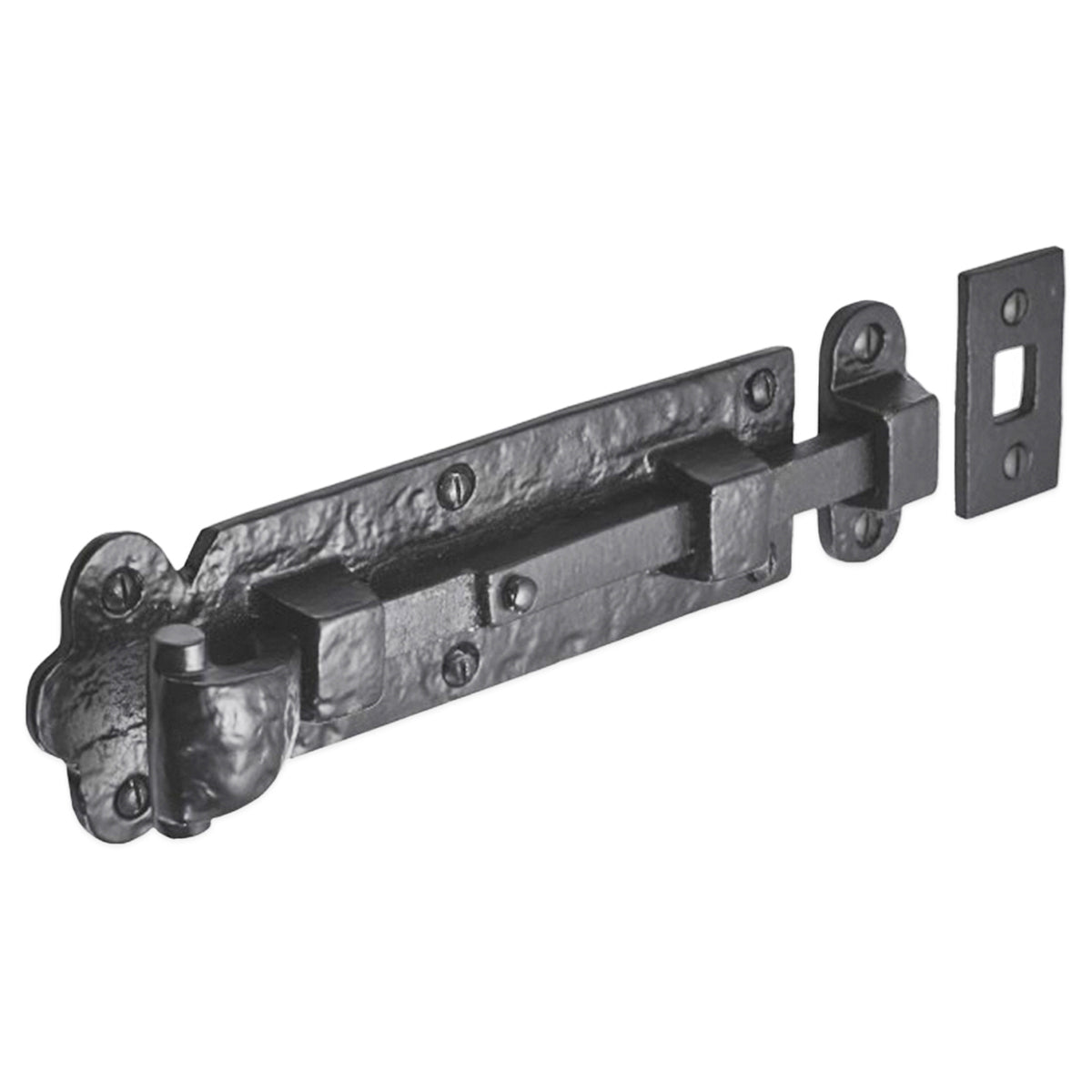 STRAIGHT SURFACE BOLT 204x38 BLK by Spira Brass