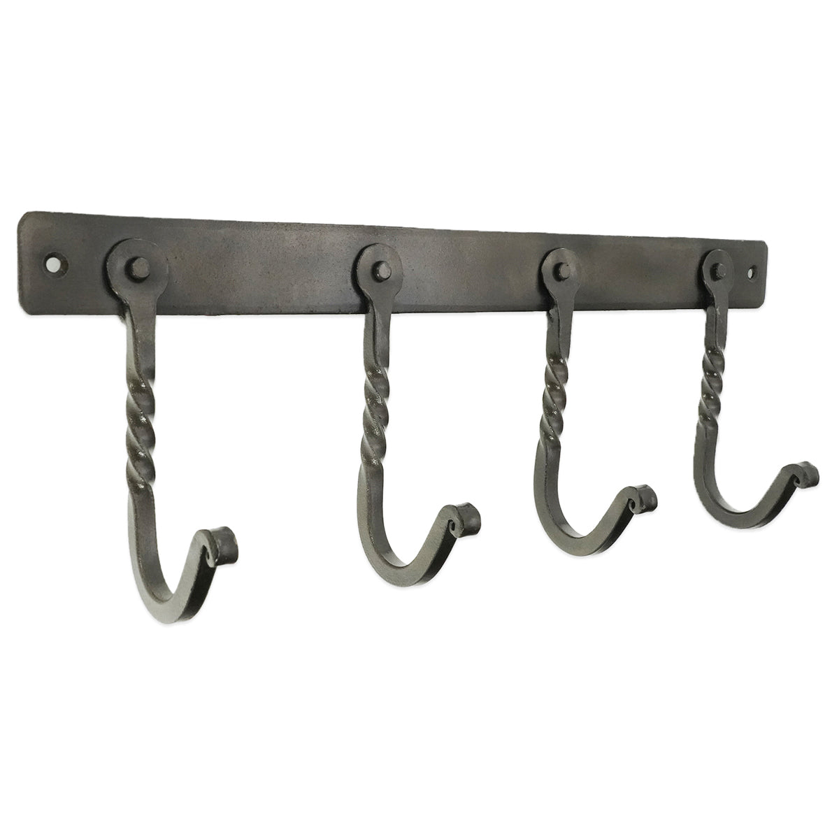 Iron Coat Hook Twisted 4-Hook 58 × 28 × 308mm Pewter – product view – BRS606SPEW