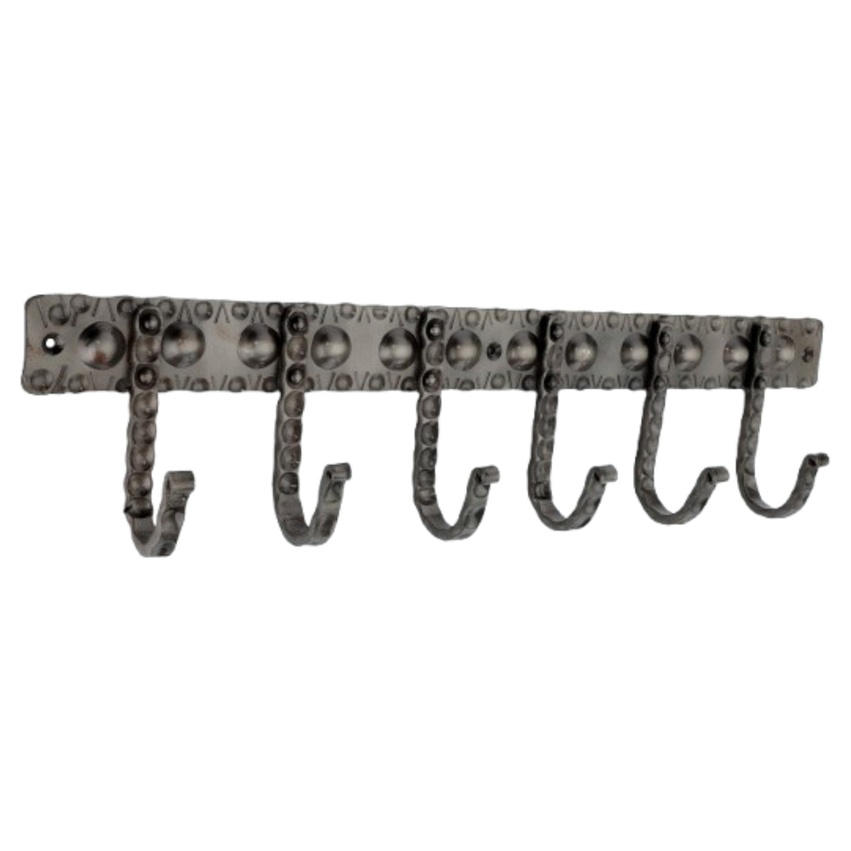 IRON COAT HOOK DOTTED 6 LEG 60x42x470 PEW by Spira Brass