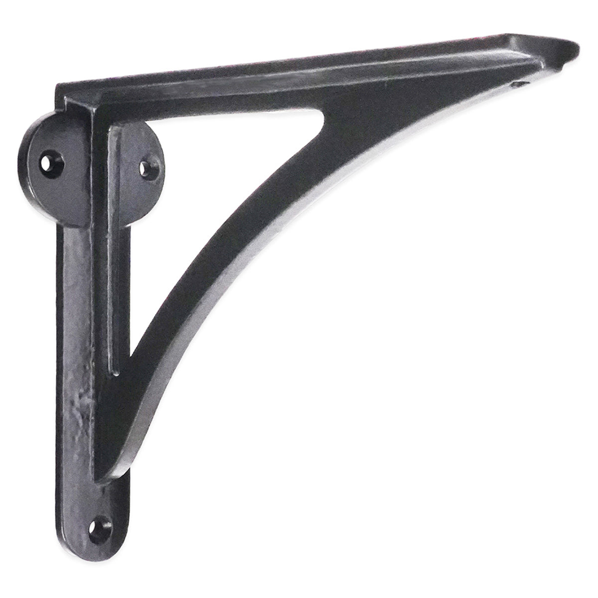 Victorian Ironbridge Shelf Bracket Pair 125 × 150mm Matt Black – product view – BRS703MBK