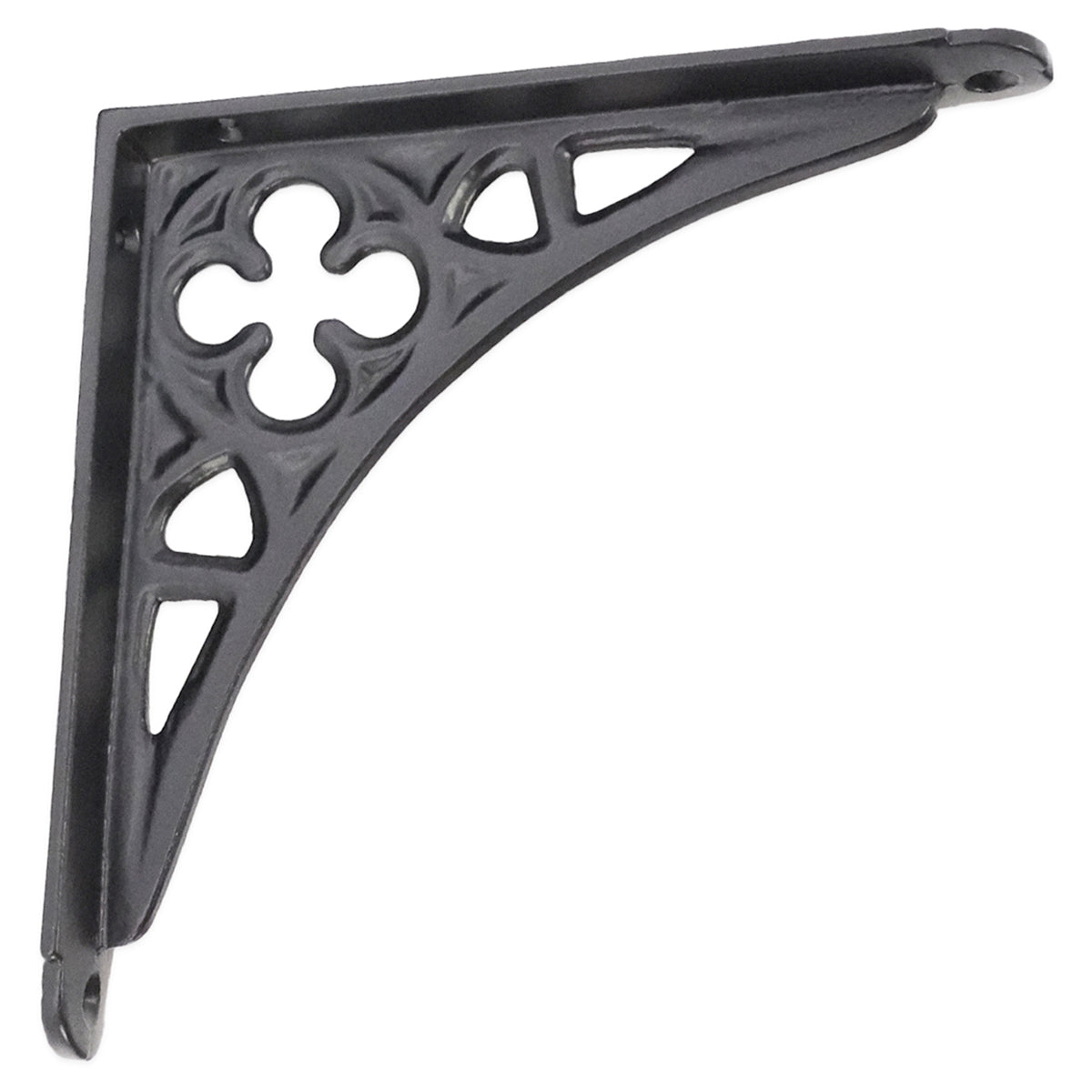 Victorian Gothic Shelf Bracket Pair 155 × 155mm Matt Black – product view – BRS705MBK