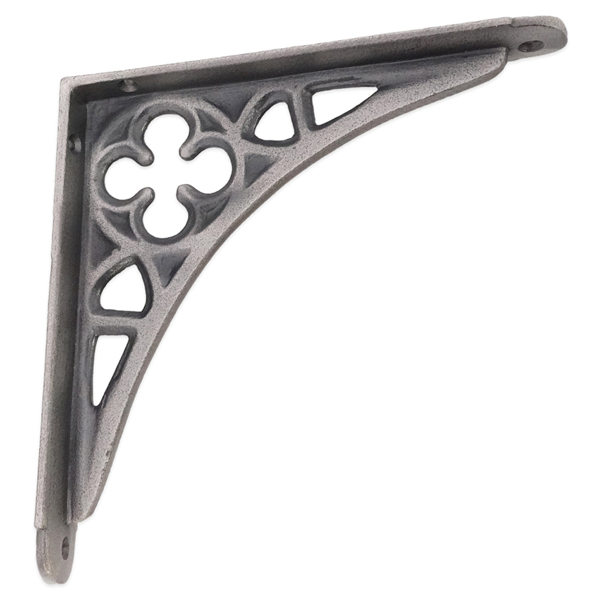 Victorian Gothic Shelf Bracket Pair 155 × 155mm Pewter – product view – BRS705PEW
