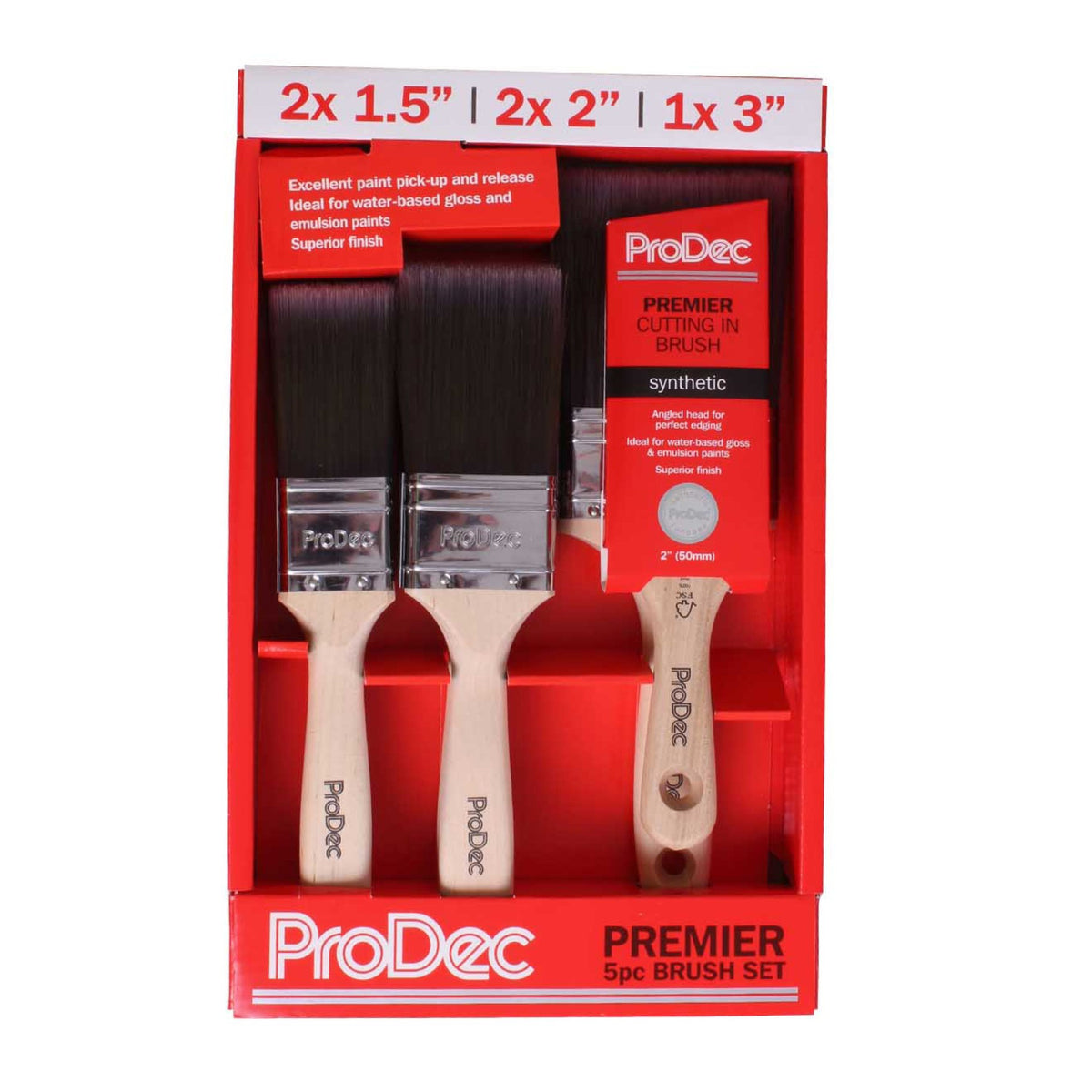 ProDec SYNTHETIC 5PC + 1  CUTTING IN BRUSH SET