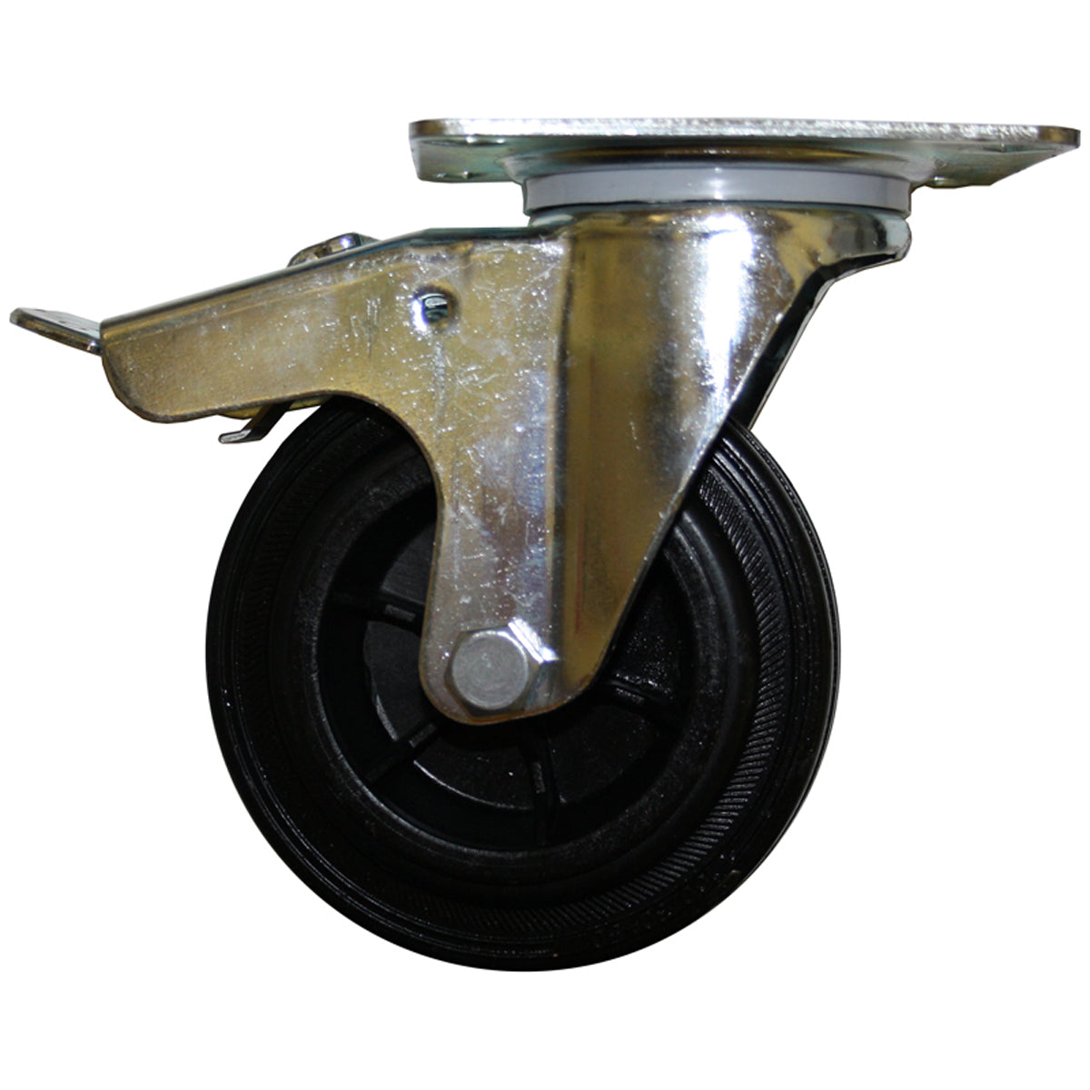 CASTOR SWIVAL 70KG D100+BRAKE BLK