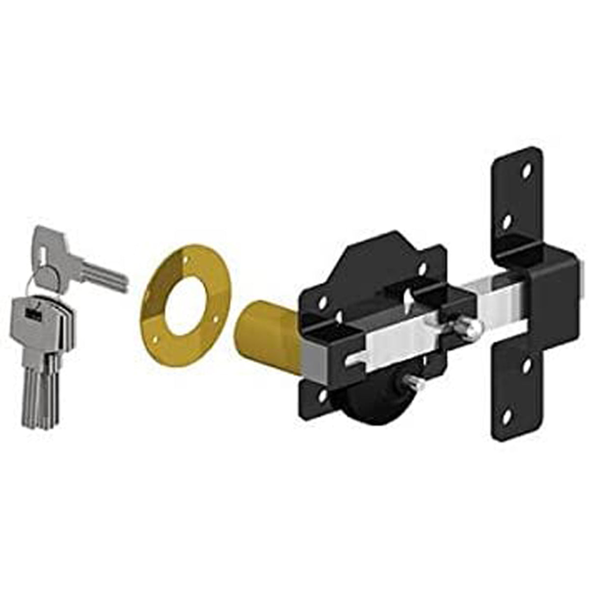 GATEMATE LOCK/SLIDE 70 BLK KEYED ALIKE by BIRKDALE SALES