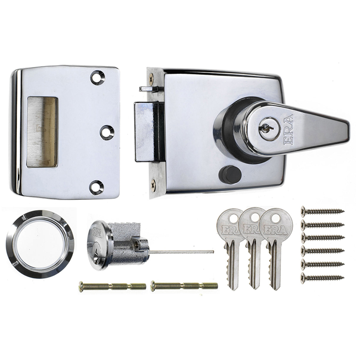 ERA Double Locking Nightlatch 60mm Polished Chrome | DF193CP
