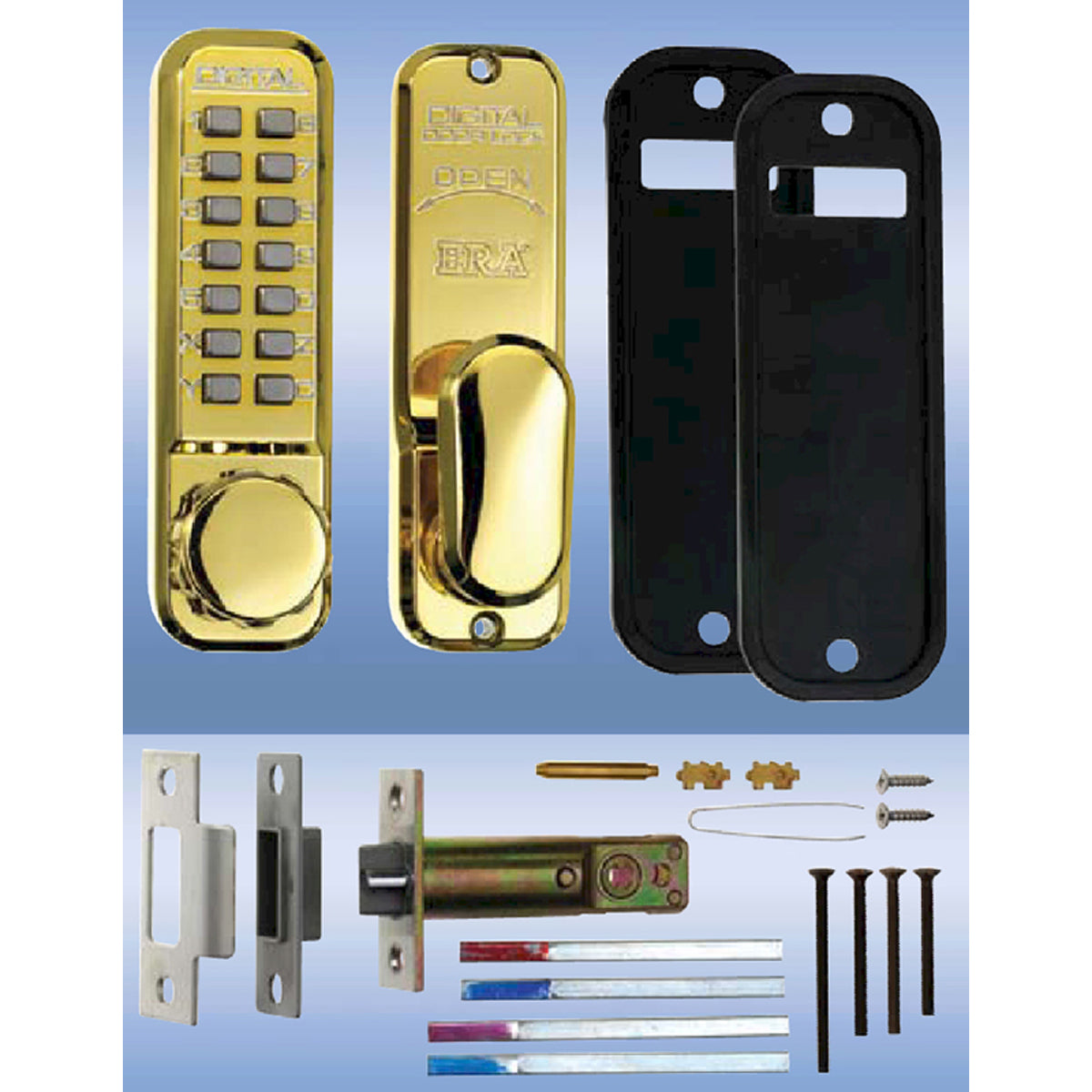 ERA Digital Door Lock with Holdback Electro Brass | DF291