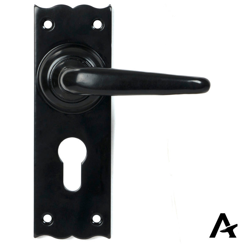 OAK EURO LOCK SET LEVER 152x50x105 BKO - 46570 by MARCHES (ANVIL) ARCHITECTURAL HARDWARE
