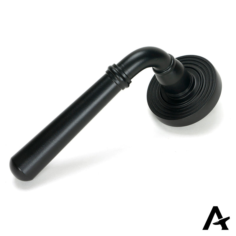 NEWBURY LEVER HANDLE+ROSE SPRUNG BEEHIVE 53x126x64 MBK - 46461 by MARCHES (ANVIL) ARCHITECTURAL HARDWARE