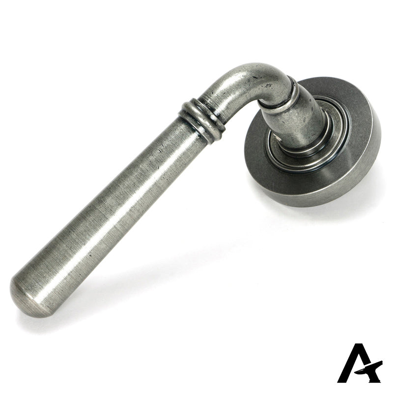 NEWBURY LEVER HANDLE+ROSE SPRUNG PLAIN 53x126x64 PEW - 46463 by MARCHES (ANVIL) ARCHITECTURAL HARDWARE
